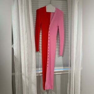 Staud sweater dress sz S pink and red